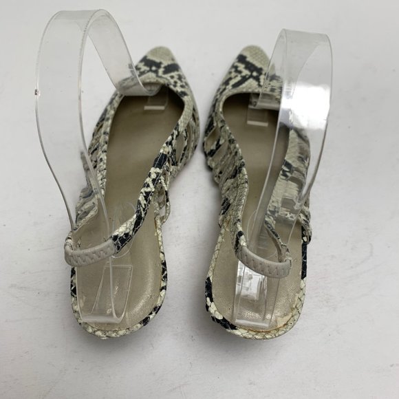 TALBOTS Genuine Leather Slingback kitten High Heels Snakeskin Reptile Print sz 7 - Picture 11 of 16